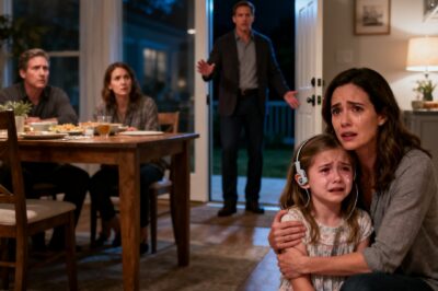 AT FAMILY DINNER, MY SISTER MOCKED MY DAUGHTER’S HEARING AID. MY DAD SAID, “IT’S JUST A JOKE LIGHTEN UP.” I STAYED QUIET. BUT MY HUSBAND STOOD UP. WITHOUT A WORD, HE SHOWED THEM THE DOOR. WHEN THEY DISCOVERED NEXT MORNING…