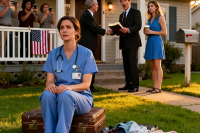 My husband threw my suitcase on the lawn and changed the locks while his girlfriend watched from our bedroom window. Neighbors filmed everything. I didn’t cry. I called one number. A man showed up in twenty minutes. My husband came outside, yelling. The man showed him papers. My husband’s face went white. He looked at the house. Then at me.