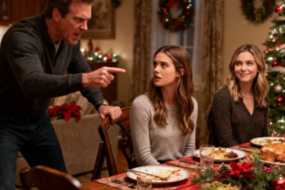 At Christmas dinner, my dad grabbed my chair and shoved me. He pointed at my sister and said: “That seat is for my real daughter. Get out.” Everyone froze. My mom didn’t stop him-she just stared like I deserved it. My sister smirked and took my place like it had always been hers. I didn’t scream. I didn’t beg. I picked up my coat and left. The next morning, an official envelope was waiting for me BUT AS SOON AS I OPENED IT..
