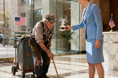 I gave coffee to the old janitor my family humiliated. I had no idea he was my billionaire grandfather in disguise, and that this one act of kindness was the final test to decide who would inherit his entire empire… And who would lose everything…