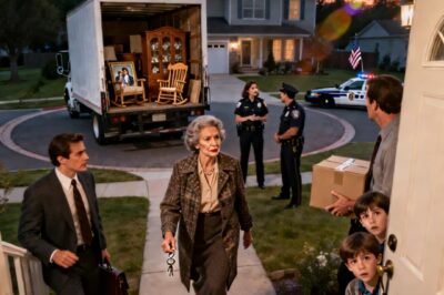 I WENT TO MY SON’S FOR A QUIET DINNER. SUDDENLY, MY CLEANING LADY CALLED: “DOES ANYONE ELSE HAVE YOUR HOUSE KEYS?” CONFUSED, I SAID NO, THEN SHE SAID, “THERE’S A MOVING TRUCK AT THE DOOR, A WOMAN IS DOWNSTAIRS!” I SHOUTED, “GET OUT NOW!” NINE MINUTES LATER, I ARRIVED WITH THE POLICE….