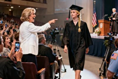 During graduation, my aunt shouted, “this is a mistake!” every camera turned on me. I accepted my degree, leaned in close to the dean – and the hall went silent.