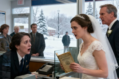 On my wedding day, my grandmother handed me an old savings book. My dad threw it onto the icy ground and shouted, “Garbage belongs with garbage!” I quietly walked away. But I still took the book to the bank. The teller saw it and went pale: US “Ma’am… please don’t leave.