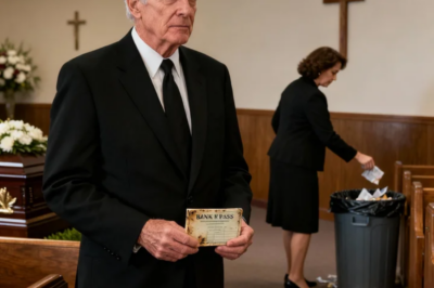 AT THE FUNERAL, MY WIFE LEFT ME THE PASSBOOK. MY DAUGHTER THREW IT IN THE TRASH. “THROW IT AWAY, DAD. MOM NEVER HAD ANY MONEY ANYWAY.” I LEFT THE ROOM AND WENT TO THE BANK ANYWAY. THE DIRECTOR TURNED WHITE. “PLEASE STAY HERE. WE NEED TO CALL THE POLICE…