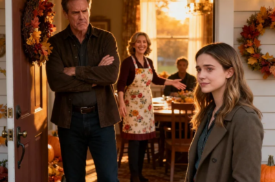 ON THANKSGIVING, MY STEPFATHER BLOCKED THE DOOR AND SAID, “YOU’RE NOT FAMILY…” I SAW MY MOM SMILING BEHIND HIM, QUIETLY HANDING MY SEAT TO MY SISTER’S BOYFRIEND. I DIDN’T ARGUE. I JUST NODDED, WALKED BACK TO MY CAR…AND SENT THE MESSAGE I’D BEEN SAVING FOR MONTHS. FIVE MINUTES LATER, HALF THE TABLE STOOD UP AND WALKED OUT.