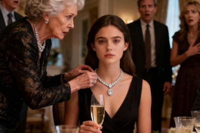 HIS GRANDMOTHER LOOKED AT MY NECK. “ARE YOU ENJOYING THE DIAMOND NECKLACE FROM MY PRIVATE COLLECTION?” MY SISTER STOPPED BRAGGING ABOUT HER NEW BRACELET.MY PARENTS EXCHANGED PANICKED LOOKS.MY MOTHER WHISPERED, “MOM, WHAT NECKLACE?”I CALMLY SIPPED MY CHAMPAGNE AS HIS GRANDMOTHER CONTINUED… IT’S CURSED, DARLING.