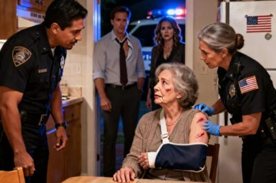 I SHOWED UP TO CHRISTMAS DINNER WITH A BROKEN ARM. ‘WHAT HAPPENED TO YOU? THEY ALL ASKED. YOU’LL SEE, I SAID QUIETLY. MY SON LAUGHED: SHE WAS A BIT DIFFICULT YESTERDAY, SO MY WIFE HAD TO TEACH HER A LITTLE LESSON.’ RIGHT THEN, THE DOORBELL RANG. I PULLED OUT MY RECORDER. SMILED AT HIM, AND OPENED THE DOOR: ‘GOOD EVENING, OFFICER. COME RIGHT IN.’