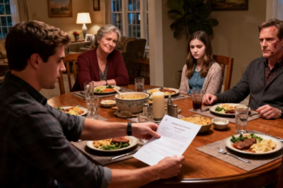 AT A WEEKEND DINNER, MY BROTHER SAID, ‘GET A STABLE JOB TO SUPPORT YOUR DAUGHTER.’ THEN HE HANDED ME A JANITOR JOB APPLICATION AT HIS COMPANY. MY PARENTS SNEERED, ‘SO USELESS.’ MY DAUGHTER’S FACE FLUSHED RED. I REPLIED, ‘THANKS, I’LL PASS IT TO MY ASSISTANT – SOMEONE YOU PROBABLY KNOW.’ HIS FACE IMMEDIATELY CHANGED AS HE YELLED, ‘WHAT DO YOU MEAN?!