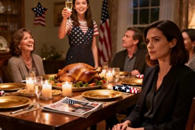 AT THANKSGIVING DINNER, MY SISTER STOOD UP AND ANNOUNCED, “WE VOTED-AND YOU’RE NOT FAMILY ANYMORE.” EVERYONE CHEERED. I LAUGHED SOFTLY AND SAID “THEN I GUESS YOU WON’T NEED THIS”. I PLACED A FOLDER ON THE TABLE. THE MOMENT SHE OPENED IT… SHE STARTED SCREAMING
