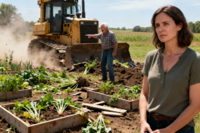 MY FATHER BULLDOZED MY GARDEN AND DESTROYED MY CROPS, SCREAMING “THIS LAND BELONGS TO YOUR SISTER NOW!” WHEN THE POLICE ARRVED, I CALMLY SHOWED THEM THE SURVEILLANCE FOOTAGE. AT THE COURT HEARING MY EVIDENCE LEFT THEM SPEECHLESS…