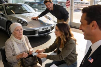 RETURNING FROM CHEMO WITH MY DAUGHTER AND HER HUSBAND, WE PASSED A PORSCHE DEALERSHIP. HE SAID: THAT’S MY DREAM CAR. WITHOUT HESITATION, SHE HANDED HIM MY CREDIT CARD: ‘USE MOM’S CARD, SHE HAS S500K SAVED AND WON’T LIVE LONG ENOUGH TO SPEND IT ANYWAY. THREE DAYS LATER, THEY WERE BOTH IN JAIL-AND I WAS IN A PORSCHE.