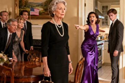 AT THE FAMILY DINNER, MY DAUGHTER-IN-LAW POINTED AT ME AND YELLED: “THE MAID WILL EAT IN THE KITCHEN!” I JUST SMILED AND REPLIED: “THAT’S FINE, DEAR… BUT YOU WILL BE LIVING ON THE STREET!” AT THAT MOMENT, SHE DISCOVERED I WAS THE OWNER OF THE HOUSE…