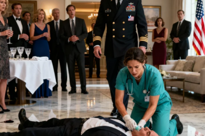 My dad called me a “glorified nurse” and made me serve drinks at his $2m party. When a woman collapsed and stopped breathing, i stepped forward. A 4-star general suddenly said one sentence. My father froze.