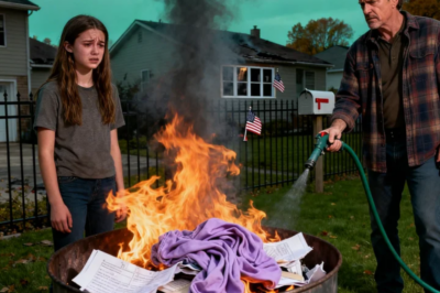 My dad burned all my belongings in the backyard and said: “This is what happens when you disobey me.” I watched the smoke rise and said nothing. Six years later, I called him. I said: “Check your mailbox.” Inside was a photo of me — standing in front of his house. The one I just bought at auction.