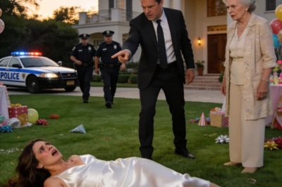 “Just stand up, stop faking it…!” my husband yelled as I lay paralyzed on the driveway. His mom accused me of ruining his birthday and seeking attention. But when the paramedic tested my legs, she immediately called for police backup. The lawyer arrived in horror.