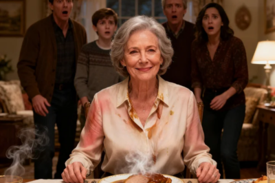 DURING THANKSGIVING DINNER, MY SON-IN-LAW THREW HOT GRAVY AT ME WHEN I REFUSED TO SIGN OVER MY HOUSE. “YOU OWE US THIS!” MY DAUGHTER SCREAMED, AND HE ADDED, “YOU’RE JUST AN OBSTACLE!” SO I SMILED, EXCUSED MYSELF TO THE BATHROOM. WHILE MY SKIN BLISTERED, I TEXTED MY LAWYER, “THE TRAP HAS BEEN SPRUNG.” THE POLICE CAME!