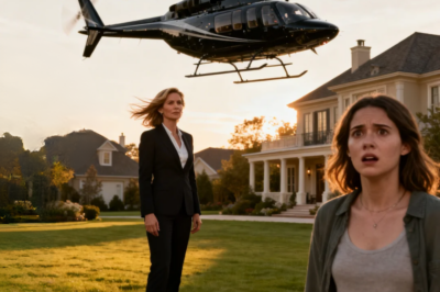 CAN’T EVEN AFFORD A CAB?” MY SISTER LAUGHED. MY PHONE RANG: “MA’AM, YOUR EMERGENCY BOARD MEETING REQUIRES IMMEDIATE DEPARTURE.” THE HELICOPTER DESCENDED ONTO THE LAWN. OTH