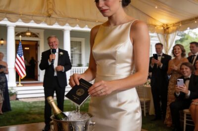 At my wedding, Grandpa slipped me an old passbook. Dad saw it, grinned—and dunked it into the champagne ice. “That thing’s worthless.” I didn’t give him a fight. I left. But I drove to the bank anyway… and the teller’s face drained the second she read it: “Ma’am—please stay right here.”