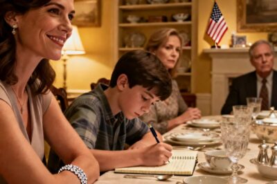 MY SISTER SNEERED, “HE CAN’T EVEN READ AT GRADE LEVEL.” EVERYONE AT THE TABLE LAUGHED. EXCEPT MY, WHO KEPT WRITING IN HIS JOURNAL. I SMILED, “INTERESTING TIMING. MY SISTER’S SMILE VANISHED. MOM WHISPERED, “DON’T START TROUBLE. BUT THEN I…