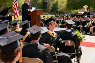 YOUR STEP-SISTER NEEDS THE MONEY MORE,” MY PARENTS SAID, GIVING HER MY ENTIRE COLLEGE FUND. AT GRADUATION, THE DEAN ANNOUNCED A FULL SCHOLARSHIP HAD BEEN AWARDED. MY STEP-SISTER JUMPED UP EXCITEDLY, BUT THEN THE DEAN SAID.