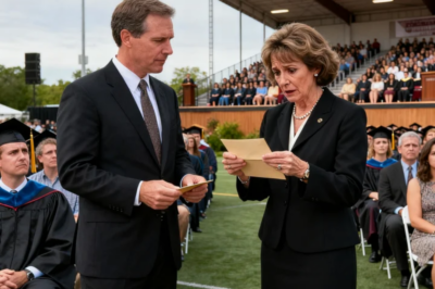 AT OUR DAUGHTER’S GRADUATION, MY WIFE STOOD UP AND ANNOUNCED LOUDLY, “I’M LEAVING YOU. I’M STARTING A NEW LIFE-WITH HIM.” HER AFFAIR PARTNER WAS SITTING RIGHT THERE, SMILING AMONG OUR FRIENDS. THE CROWD WENT SILENT. I JUST SMILED, HANDED HER AN ENVELOPE, AND SAID, “THEN YOU’LL WANT TO SEE THIS FIRST.” SHE OPENED IT… AND INSTANTLY BEGAN SCREAMING IN FRONT OF EVERYONE……