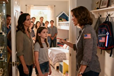 DURING HOUSE TOUR, MY SISTER SCREAMED ‘YOUR DAUGHTER’S ROOM IS TOO FANCY! MAKE HER SWITCH WITH MY KIDS!’ MY KID SMIRKED: ‘I DESIGNED THIS ROOM WITH MY COMPETITION MONEY. YOUR KIDS CAN’T EVEN KEEP THEIR BEDS MADE. GUESTS FROZE. THEN SHE OPENED HER TROPHY CABINET: ‘EACH ONE PAID FOR SOMETHING HERE WHEN SHE SHOWED THEM…