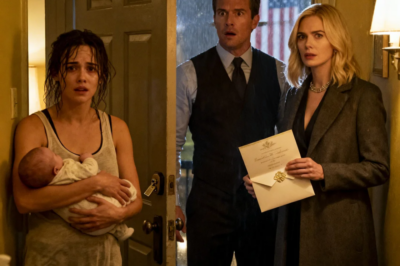 Six months after our divorce, my ex-husband brought his fiancée to my door with their wedding invitation. The moment he saw the newborn in my arms, he shoved her aside in a panic…