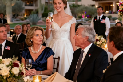 At my stepdaughter’s wedding dinner, she laughed: “This is my stepmother—just a freeloading old woman.” The groom’s father suddenly stared at me: “Ma’am… should I tell them?” The entire room froze…