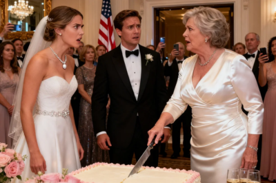 My mother-in-law wore a white dress to my wedding, then announced her vow renewal — at my reception. “We’re cutting your cake now,” she said, grabbing the knife. My husband begged me, “Don’t make a scene.” I didn’t. I just whispered to the venue manager, “Cut the power. Now.” When the lights went dark, I said into the mic…