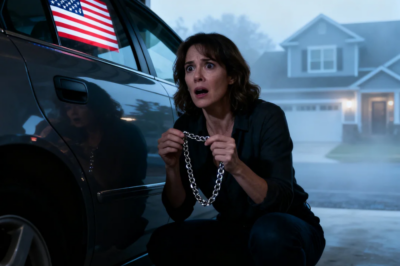 I found a locked collar in my husband’s car. I didn’t argue, didn’t make a scene. Just quietly flushed the key down the toilet. The next day, he and a utility pole made it straight onto the evening news.