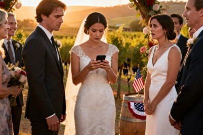 At my wedding rehearsal, my sister appeared in my custom gown, holding my fiancé’s arm. “Surprise!” she giggled. “We’re eloping tonight!” My mother clapped, “She looks so much better in white!” I smiled, pulled out my phone, and showed them… something that froze their smiles instantly.