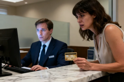 MY HUSBAND THREW ME OUT WITHOUT A CENT. I WENT TO USE THE OLD CARD MY FATHER HAD LEFT ME, BUT THE BANKER TURNED PALE AND SHOUTED: “MAAM, QUICKLY… LOOK AT THIS” I WAS IN SHOCK WHEN I DISCOVERED THAT…