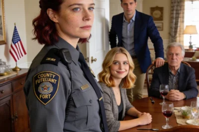 My sister smirked across the dinner table and said, “Meet my fiancé. He’s a Ranger.” Then she took a shot at my uniform like it was something to joke about. But the second he spotted the task force patch on my sleeve, his whole face changed. He went still, snapped to attention, and said, “Maya, enough. Do you even understand who you’re talking to?”