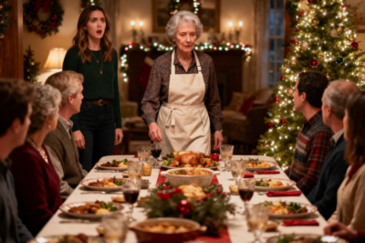 MAYBE YOU SHOULD EAT UPSTAIRS” – SAID MY DAUGHTER-IN-LAW CALMLY WHEN I TRIED TO SIT AT THE CHRISTMAS TABLE I HAD BEEN COOKING SINCE 4:30 A.M. BUT THAT WAS MY HOUSE. I TOOK OFF MY APRON, WALKED TO THE HEAD OF THE TABLE, AND DID SOMETHING THAT LEFT ALL HER GUESTS SPEECHLESS…
