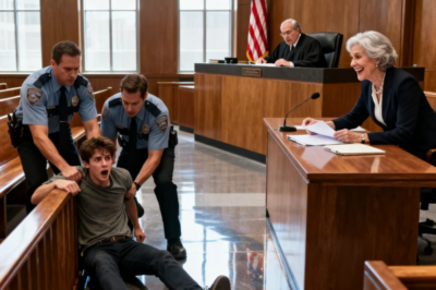 Court bailiffs tackled me to the floor the second I walked into dad’s estate hearing. My greedy mom filed a fake restraining order. Her sick plan? Get me locked up so she could steal my inheritance. She smirked at my humiliation, certain she had won millions. Until the judge looked at my undeniable proof and HER JAW HIT THE TABLE IN SHOCK…