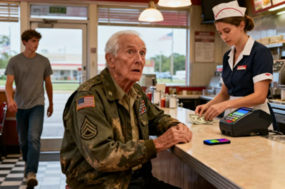 I STOPPED AT A SMALL DINER OUTSIDE NORFOLK WHEN I NOTICED AN OLD VETERAN BEING TOLD HIS CARD HAD DECLINED. I QUIETLY PAID HIS BILL AND WALKED OUT BEFORE НЕ COULD SAY THANKS. 2 WEEKS LATER, MY COMMANDING OFFICER CALLED ME IN. THE MAN WAITING INSIDE – NOW WEARING FOUR STARS.