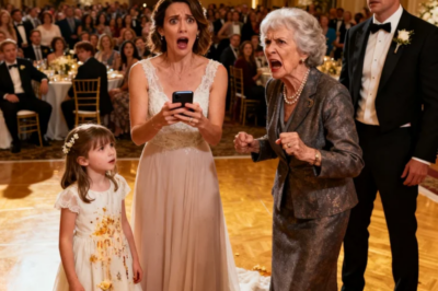 AT THE WEDDING, MY 8-YEAR-OLD DAUGHTER ACCIDENTALLY TOUCHED MY MOTHER-IN-LAW’S PLATE. WITHOUT WARNING, SHE YANKED HER TO THE FLOOR. SHE THREW ALL THE FOOD ON HER, SCREAMING, “RUDE GIRL FOOLISH LIKE YOUR MOTHER!” THEN MY HUSBAND STOOD UP AND SLAPPED ME IN FRONT OF 200 GUESTS. I COULDN’T BEAR IT. I GRABBED MY PHONE AND CALLED THE POLICE. AND THEN…