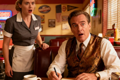 I WAS A STRUGGLING WAITRESS. A BILLIONAIRE CEO CAME TO MY DINER AND I SAW HIM SIGNING A PAPER. WHEN I SAW THE SIGNATURE, I FROZE. “SIR, THAT’S MY DAD’S SIGNATURE,” I SAID. HE DROPPED HIS GLASS IN SHOCK.