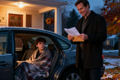 I CAME HOME FOR THANKSGIVING. FOUND MY SON SLEEPING IN A CAR. A NOTE ON MY DOOR: “WE’RE GOING TO ITALY. HE’S NOT WELCOME. DEAL WITH YOUR MISTAKE.” HE WASN’T UPSET. HE SMILED AND SAID, “DAD, GRANDMA LEFT HER BAG OPENED. I FOUND THIS.” HE HANDED ME AN ENVELOPE. I READ FOR 2 MINUTES. THEN I SMILED, “REVENGE WILL TASTE SWEET.” THEIR FLIGHT LANDED TO A…