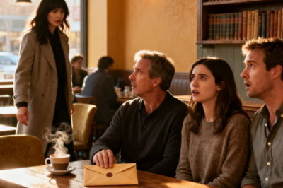 I WAS SITTING IN A CAFE WITH MY DAUGHTER AND SON-IN-LAW WHEN A STRANGE WOMAN QUIETLY PLACED AN ENVELOPE IN FRONT OF ME AND SAID, OPEN IT TONIGHT. WHEN I FINALLY OPENED IT, A TRUTH ABOUT MY OWN FAMILY CAME OUT THAT CHANGED EVERYTHING. GENUINE STORY