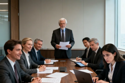 WE’RE SELLING THE COMPANY,” DAD ANNOUNCED AT THE MEETING. “VOTE PASSED.” І КЕРТ ТАKING NOTES SILENTLY. THE BUYER DISCOVERED: “TRANSACTION DENIED-THE 82% OWNER DECLINES THE SALE…