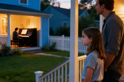 EVERY NIGHT AT 8PM, BEAUTIFUL PIANO MUSIC DRIFTED FROM THE HOUSE NEXT DOOR. MY 8-YEAR-OLD DAUGHTER, WHO HADN’T SPOKEN MUCH SINCE HER MOTHER DIED, BECAME OBSESSED WITH THE SOUND. WHEN I KNOCKED ON THAT DOOR, I HAD NO IDEA IT WOULD CHANGE OUR LIVES.