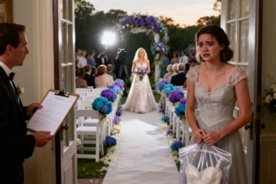 At my sister’s wedding, the staff blocked me at the door. I turned to my mother. She smirked: “We can’t let a poor designer shame the family.” I smiled, walked away, and said, “Enjoy your day.” When the dress arrived days later, she opened the invoice. 98 missed calls