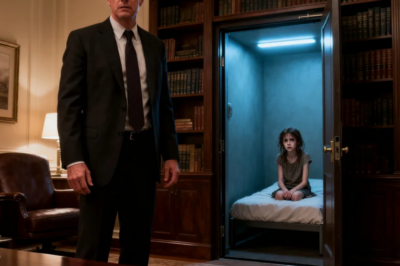 I stopped by my wife’s office to surprise her. But she was busy. As I waited at her desk, I noticed a fountain pen engraved with my missing daughter’s name. Curious, I picked it up. Something clicked inside it—and the wall behind the bookshelf slid open. I froze. My daughter was sitting on a bed—thin and terrified…