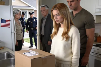 The birthday gift my parents sent should have been normal, but the second my husband saw the box, he told me, “Don’t open it.” I laughed at first and asked why, but he didn’t smile. He just said, “Can’t you see it?” That’s when I looked closer, and everything in me went still. I didn’t open the box. I made a different choice instead. Thirty minutes later, the police were knocking on our door.