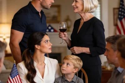 The moment my mom raised her glass and said, “We all know which grandkids will succeed,” I felt my stomach drop. My son looked up at me and quietly asked, “Is she talking about me?” She didn’t even acknowledge him. She just kept smiling like nothing happened. That’s when my husband stood up, walked straight over to her, and said something so sharp that the entire room went silent and everyone’s faces turned pale.