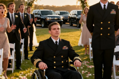 DISABLED SAILOR! NO PLACE FOR YOU HERE,” MY SISTER SNEERED AT ME AT HER WEDDING. 10 MINUTES LATER, 5 SUVS PULLED UP. THE GROOM’S FATHER, A NAVY ADMIRAL, WALKED STRAIGHT TO ME AND SAID SHARPLY: “CAPTAIN, YOUR ESCORT HAS ARRIVED.” MY SISTER AND HER GROOM TURNED PALE.