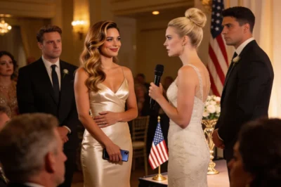 The moment my sister accused me of having an affair with her fiancé at her own wedding, I knew she was trying to destroy me. My husband didn’t hesitate—he stood beside her as they presented what they called “proof,” and just like that, the entire room turned against me, with no one asking questions or giving me a chance to speak. But I didn’t panic or defend myself. I just smiled and pressed play. Within seconds, the room went silent, and my sister’s face drained of color.