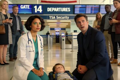 I WAS RUSHING AT THE AIRPORT TO CHECK IN FOR MY FLIGHT WHEN I SUDDENLY NOTICED A CROWD NEAR THE GATE. I WALKED CLOSER AND FROZE-THERE WAS A MAN SITTING ON THE FLOOR, HOLDING AN UNCONSCIOUS LITTLE BOY IN HIS ARMS. I QUICKLY STEPPED FORWARD AND SAID, “I’M A DOCTOR!” I BROUGHT THE CHILD BACK TO CONSCIOUSNESS. WHEN THE AMBULANCE ARRIVED, I WENT WITH THEM TO THE HOSPITAL. A WEEK LATER, THERE WAS A KNOCK ON MY DOOR… I FROZE.