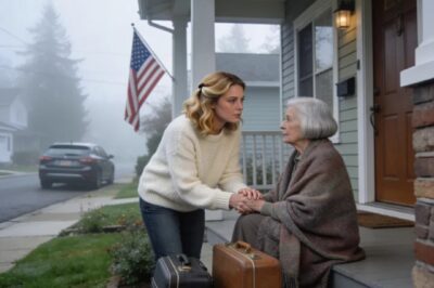 AT 5:30 Α.Μ.-38°F, MY PARENTS DUMPED MY 78-YEAR-OLD GRANDMA ON MY PORCH WITH TWO SUITCASES AND DROVE OFF. SHE TREMBLED, WHISPERING, “SORRY TO BOTHER YOU.” I HELD BACK TEARS AND BROUGHT HER INSIDE-THEN MADE ONE PHONE CALL. TWO WEEKS LATER, THEY… POUNDING MY DOOR NONSTOP.